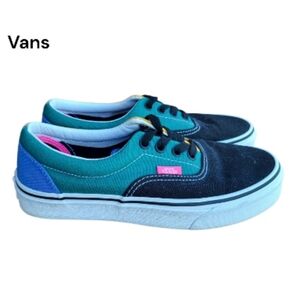Vans Mix Match Multi Color Black Green Yellow Tennis Shoe Sneaker Women 6.5 Wall